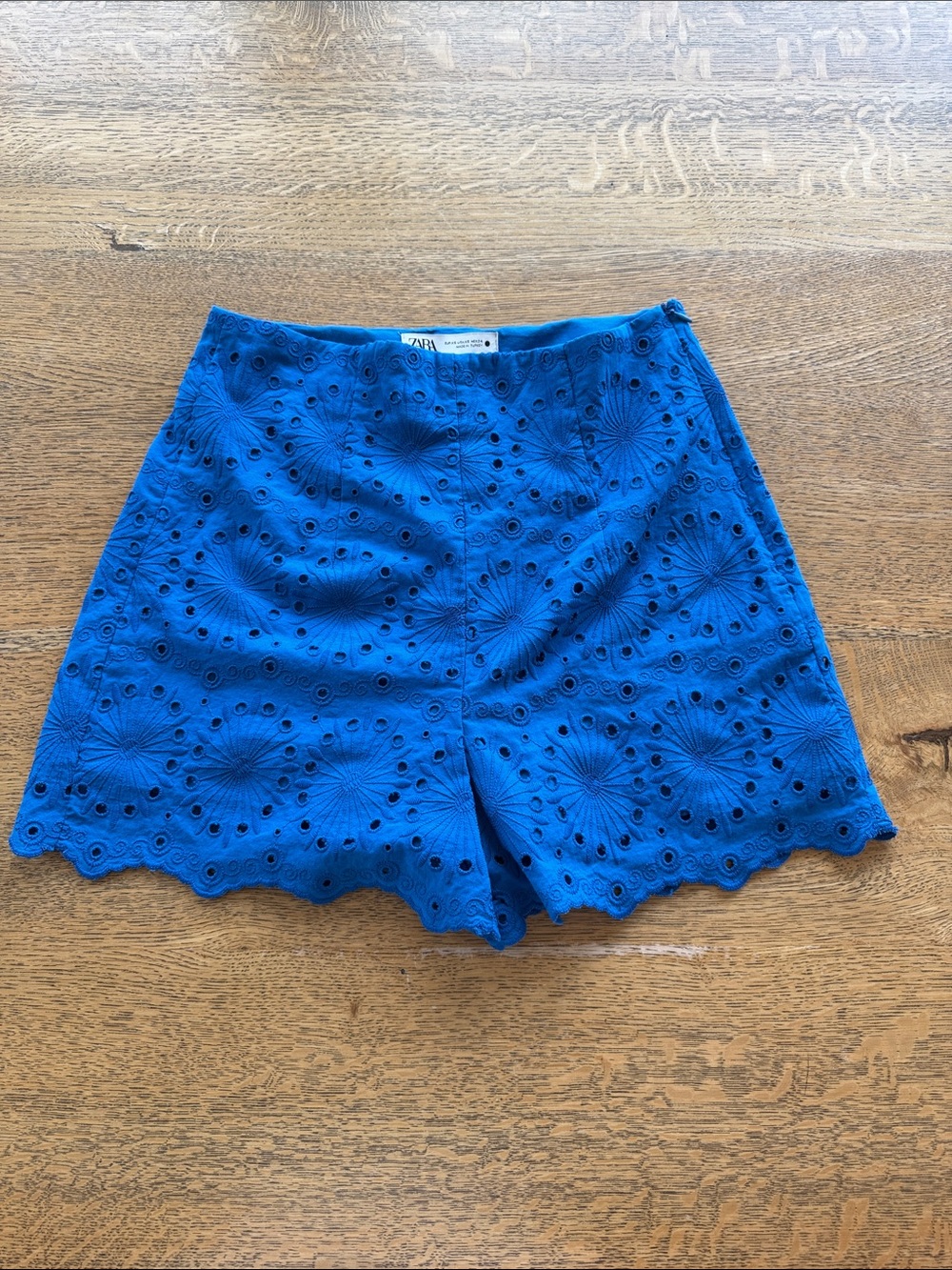 Zara Cobalt Blue Eyelet Lace Shorts